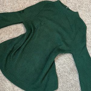 moth green knit woven sweater medium